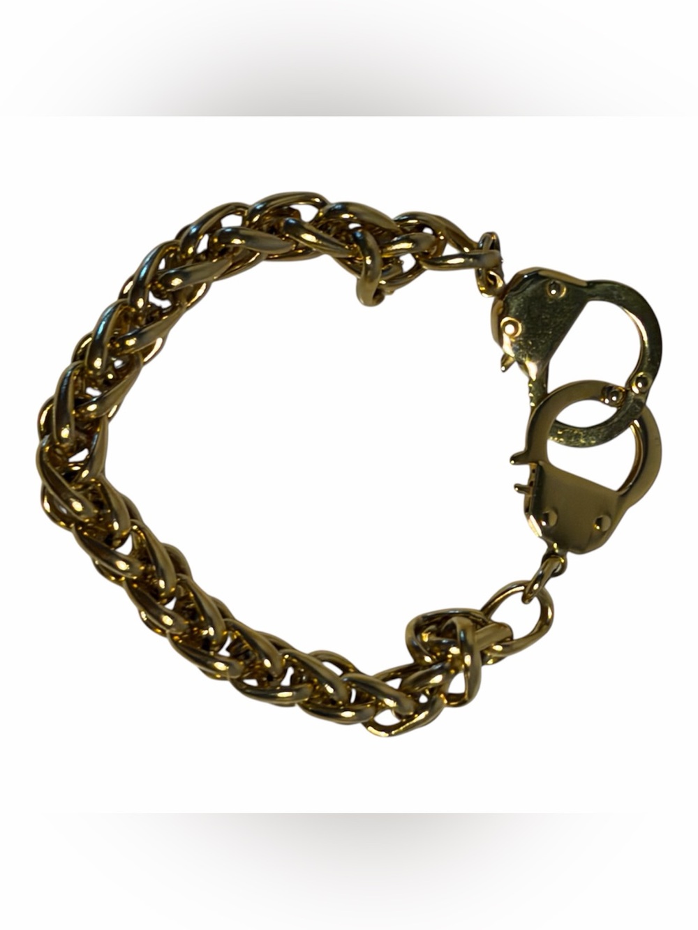 Free People Gold Chain Bracelet with Handcuff Charm Clasp Closure - NWOT **